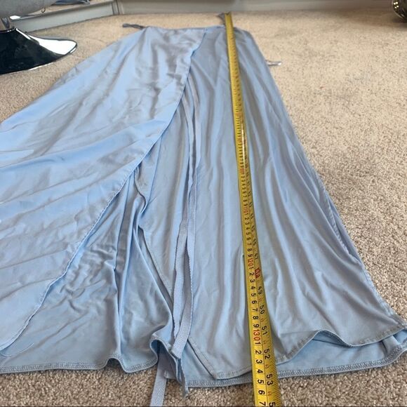 Zara light pastel baby blue spaghetti strap dress Sz L NWT - Picture 6 of 7